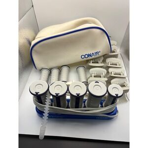 Conair Curl n Carry Travel Hot Roller Set 10 Rollers Clips and  Bag-  WORKS